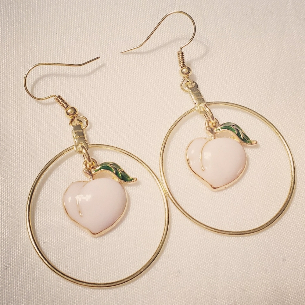Gold and Peach Earrings